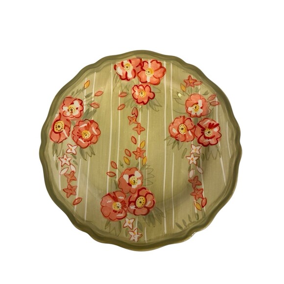 Two Pier 1 Imports Audrey Patterned. Hand Painted Earthenware Salad Plates 8.5” - Picture 6 of 6